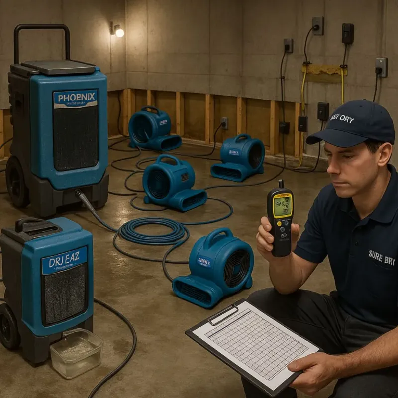 Structural Drying and Dehumidification process in Barrington Hills, IL
